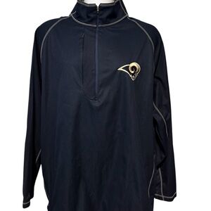 St Louis Rams Men’s Antigua 1/4 Zip Pullover Jacket Navy Blue XL